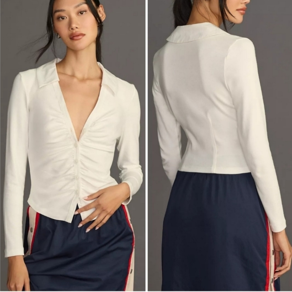 Anthropologie Maeve Ruched Top, Extra Large, NWOT